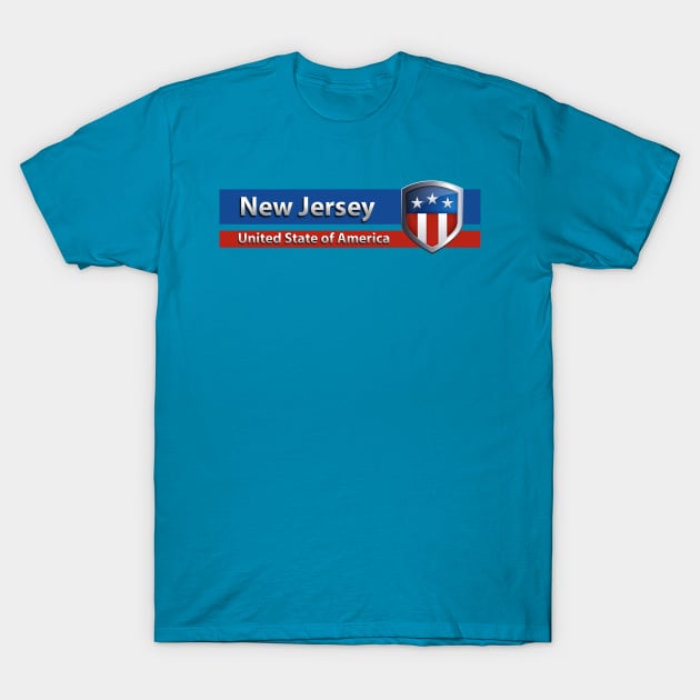 New Jersey - United State of America T-Shirt by Steady Eyes